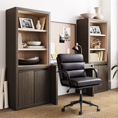Chaise de travail moderne Joseph en similicuir avec verrouillage de l'inclinaison et inclinaison centrale par HULALA HOME