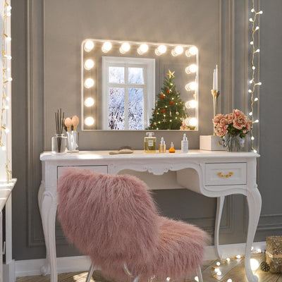 Miroir de maquillage Hollywood Keonjinn à LED avec 15/18 lumières LED