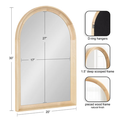 Miroir mural en bois Arch de Kate et Laurel Hatherleigh