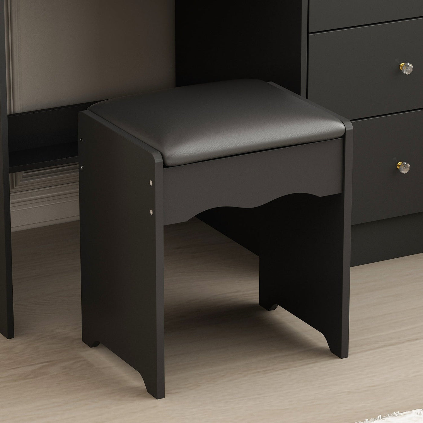 Coiffeuse Kerrogee avec miroir éclairé réglable et tabouret - 39,4 L x 19,7 l x 53,5 H