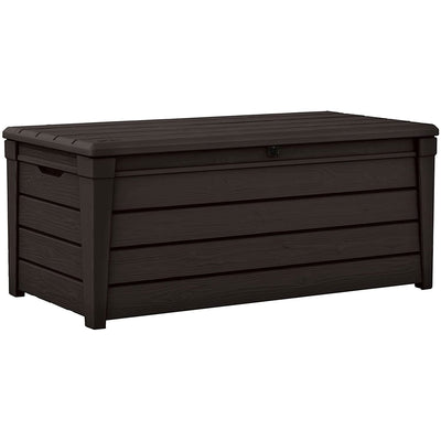 Banc de rangement Keter Brightwood en résine résistante aux intempéries, 120 gal, marron - 40