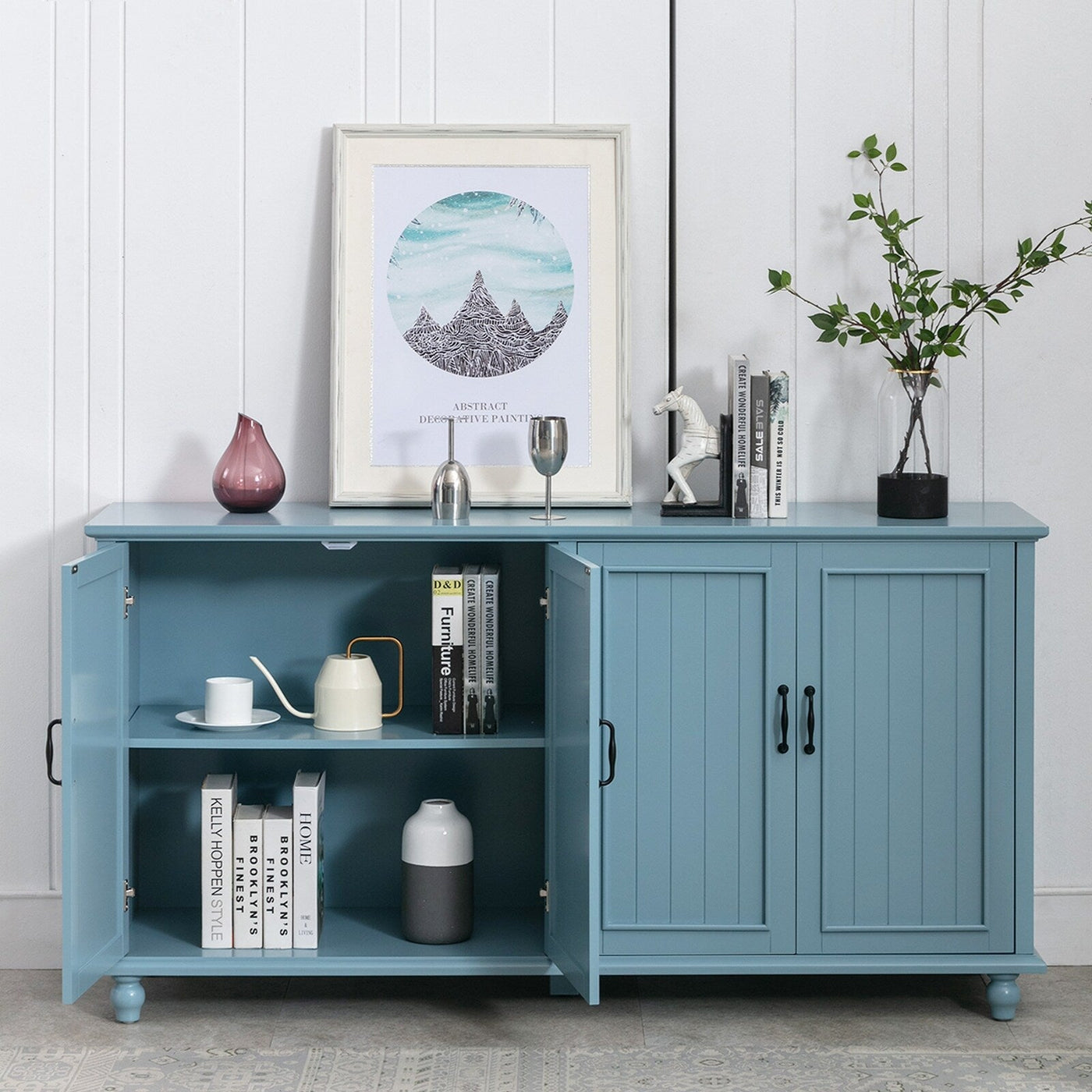 Buffet de cuisine, meuble de bar à café, meuble de rangement d'appoint