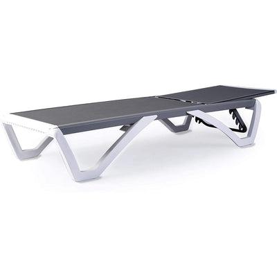 Chaise longue inclinable et réglable Kozyard Alan, pieds entièrement plats en aluminium et résine polypropylène