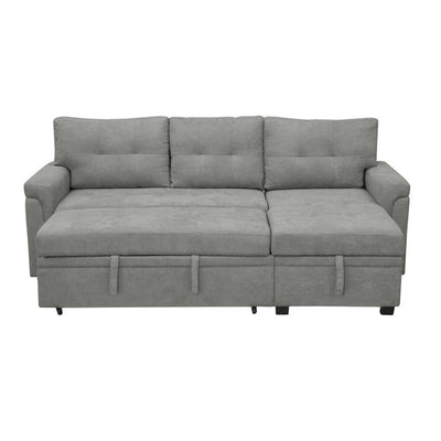Canapé sectionnel convertible réversible avec lit gigogne, méridienne avec rangement dissimulé et pieds robustes
