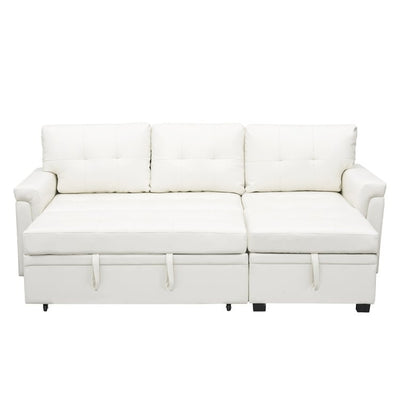 Canapé sectionnel convertible réversible avec lit gigogne, méridienne avec rangement dissimulé et pieds robustes