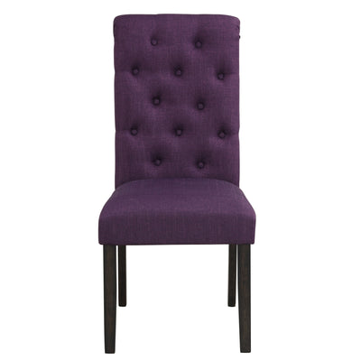 Chaise de salle à manger capitonnée en bois massif Leviton de Roundhill Furniture (lot de 2)
