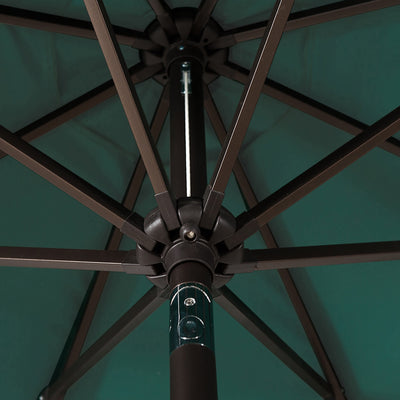 Parasol de patio Lopes de 9 pieds avec base en finition bronze et support de poids inclus