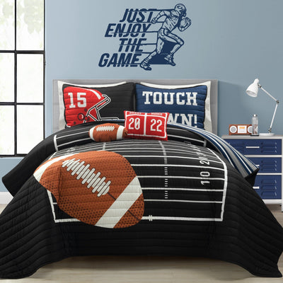 Couette surdimensionnée réversible pour enfants Lush Decor à motif de football américain