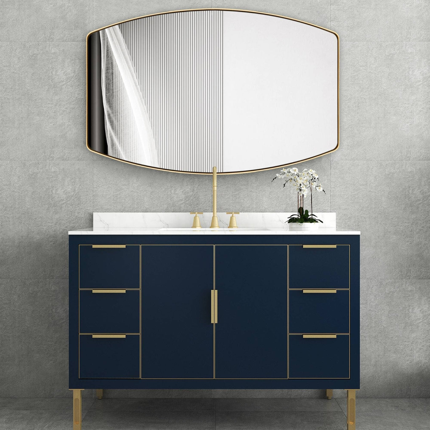 Miroir mural oblong en métal MacLuu