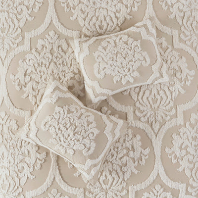 Parure de couette Madison Park Aeriela en coton chenille touffeté damassé