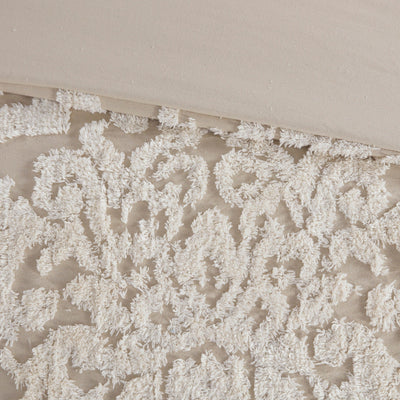 Parure de couette Madison Park Aeriela en coton chenille touffeté damassé