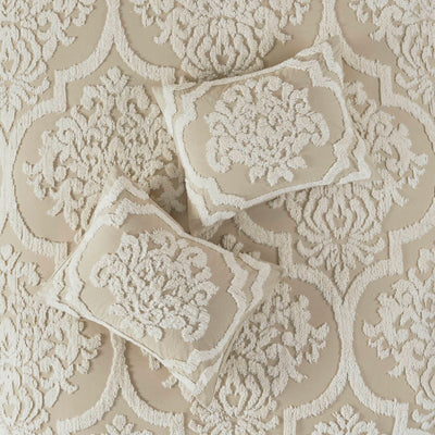 Parure de couette Madison Park Aeriela en coton chenille touffeté damassé