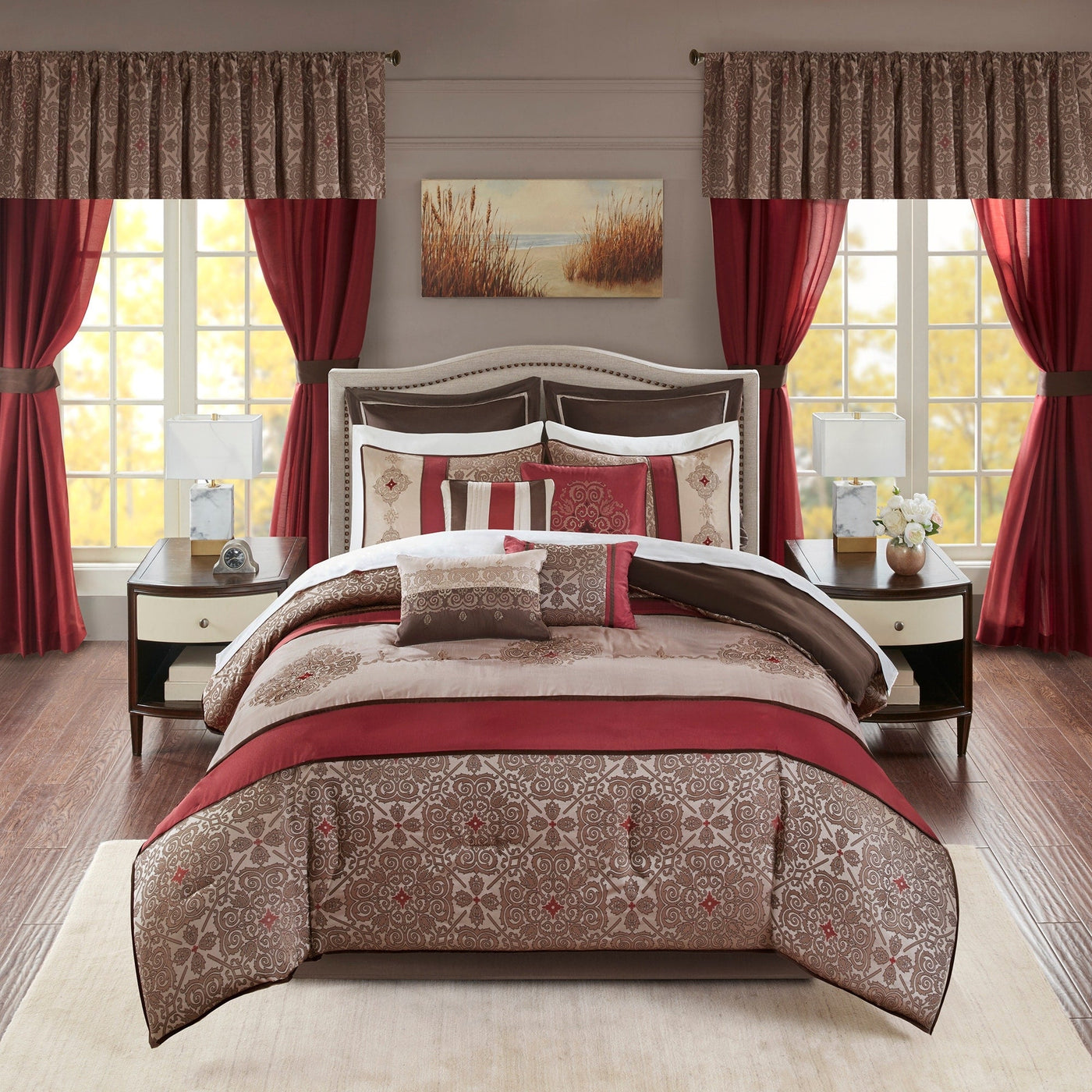 Madison Park Essentials Parker Jacquard Brodé 24 Pièces Chambre dans un Sac