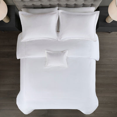 Parure de lit Madison Park Signature 500 fils au pouce carré, 100 % satin de coton brodé, collection de luxe