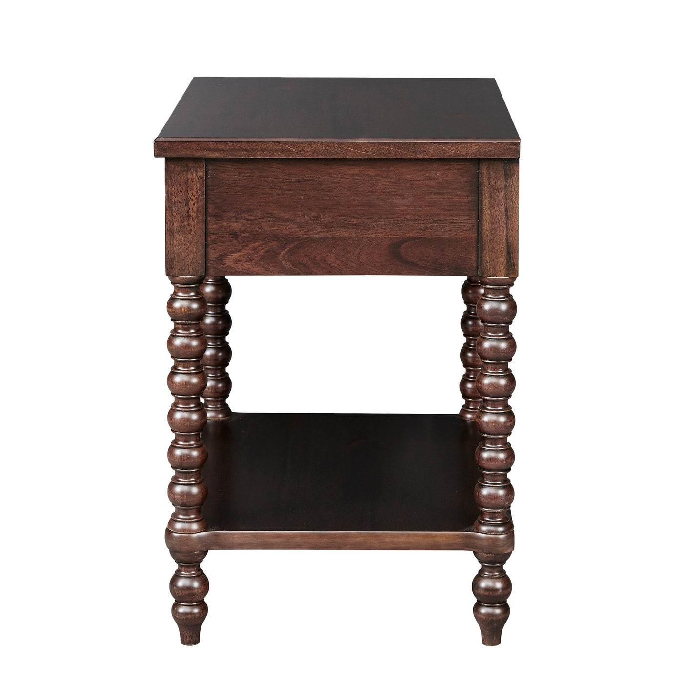 Table de chevet Madison Park Signature Beckett en bois tourné avec tiroir et étagère