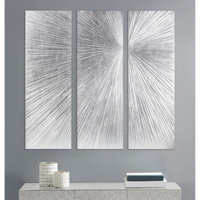 Ensemble de 3 triptyques muraux en résine dimensionnelle peints à la main Madison Park Signature Sunburst