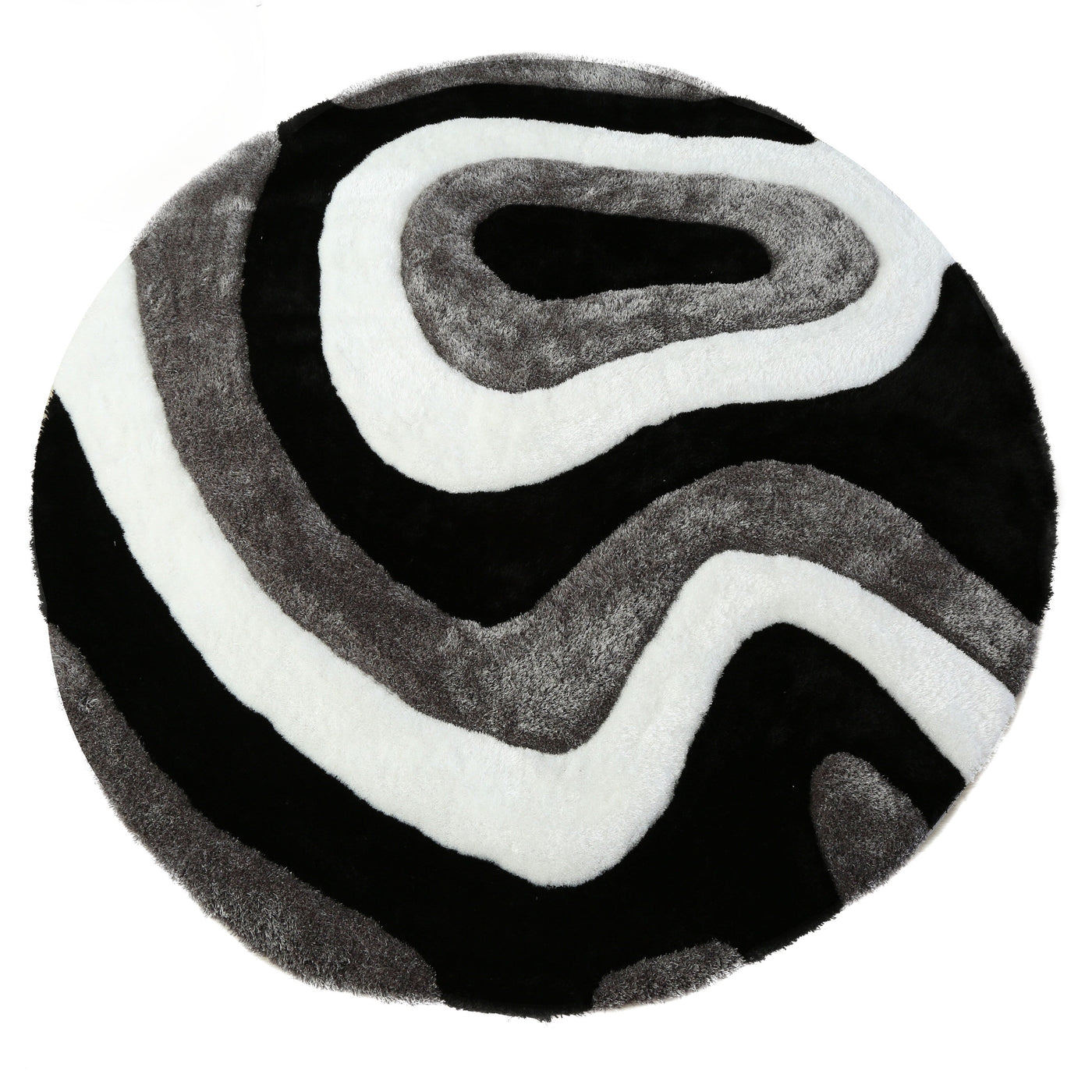 Tapis à poils longs Mateos au design abstrait