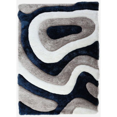 Tapis à poils longs Mateos au design abstrait