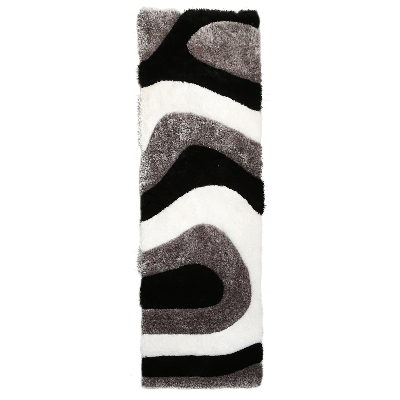 Tapis à poils longs Mateos au design abstrait