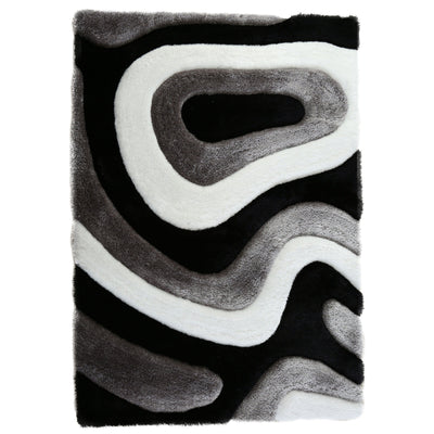 Tapis à poils longs Mateos au design abstrait