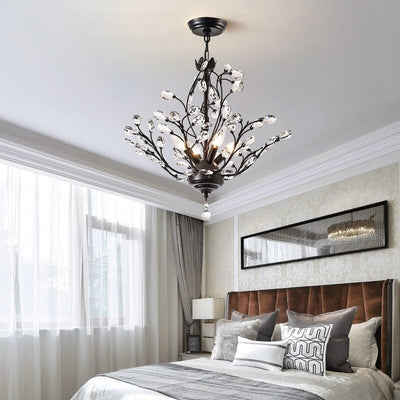Lustre classique/traditionnel unique Maxax à 4 lumières avec accents en cristal