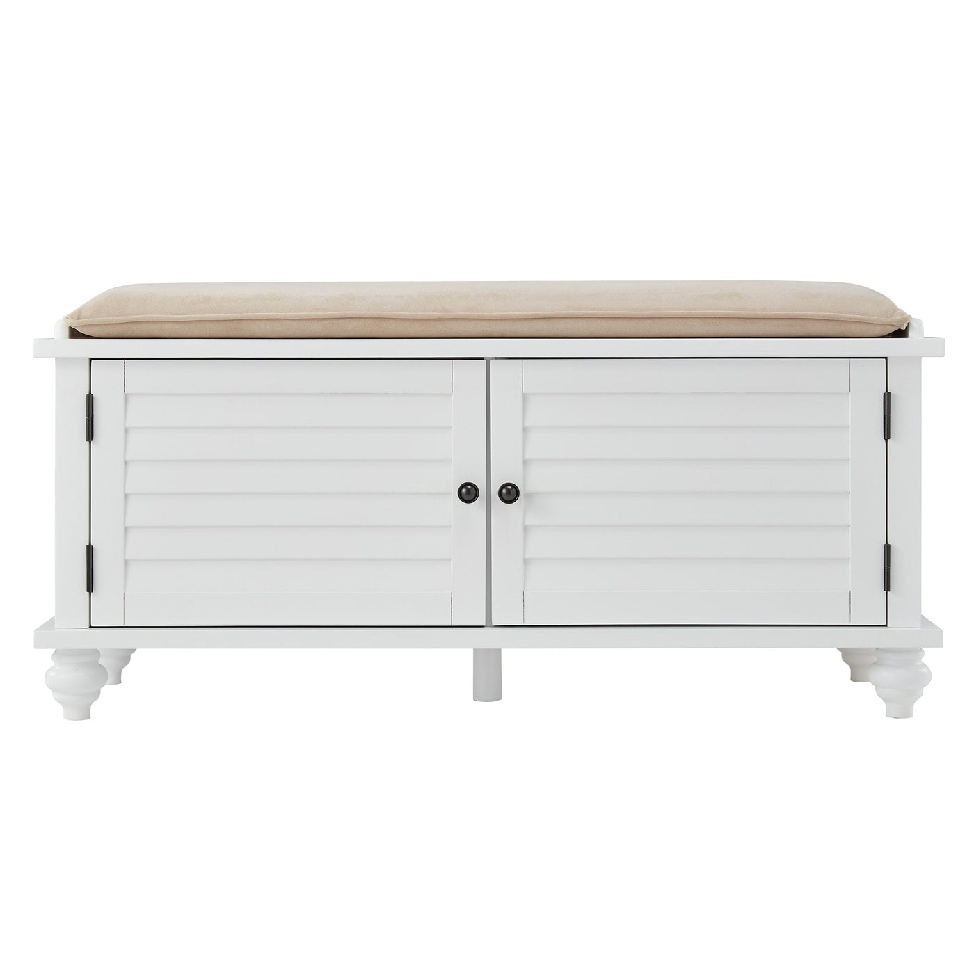 Banc de rangement à porte à volets Maybelle avec coussin en velours par iNSPIRE Q Classic