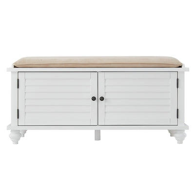 Banc de rangement à porte à volets Maybelle avec coussin en velours par iNSPIRE Q Classic
