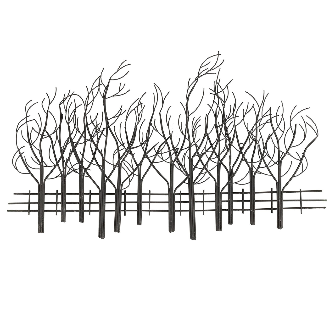 Décoration murale en métal noir Champ d'arbres