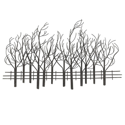 Décoration murale en métal noir Champ d'arbres