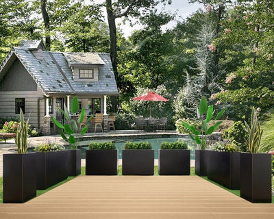 Jardinière métallique robuste pour plantes d'extérieur, 96 x 25 x 76 cm (L x l x H) - 96 x 76 x 25 cm (l x l x H)