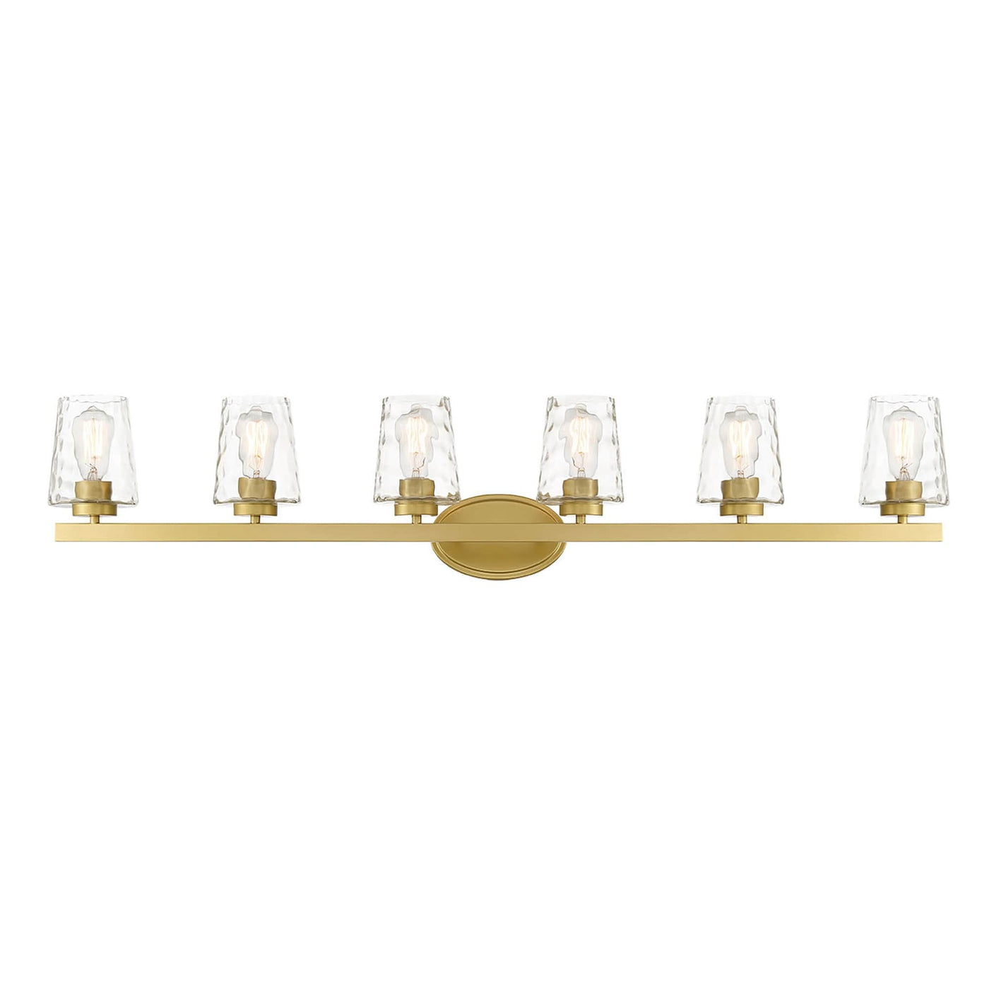 Applique de salle de bain moderne à 6 LED à intensité variable de style milieu du siècle avec verre artistique - 51 pouces