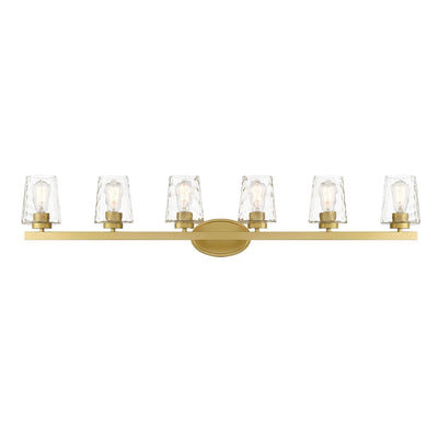 Applique de salle de bain moderne à 6 LED à intensité variable de style milieu du siècle avec verre artistique - 51 pouces