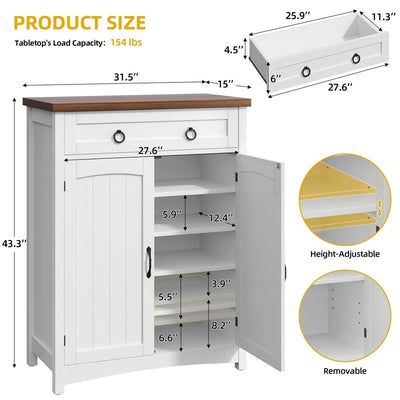 Meuble de rangement à chaussures Moasis à 5 niveaux pour 20 paires de chaussures avec portes doubles pour l'entrée