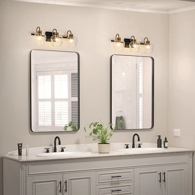 Appliques murales modernes à 3/4 lumières pour salle de bain, à intensité variable, avec abat-jour en verre