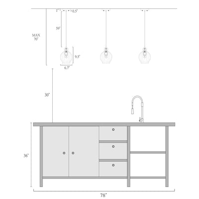 Suspension Coria en laiton moderne du milieu du siècle, 1 ampoule, chic, à intensité variable, pour îlot de cuisine, salle à manger en verre cannelé