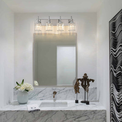 Appliques murales modernes à intensité variable pour salle de bain avec abat-jour en cristal