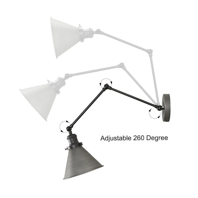 Lot de 2 appliques murales modernes à bras pivotant réglables et câblées