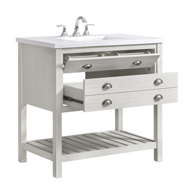 Meuble-lavabo simple de style ferme Monterey 37 avec dessus