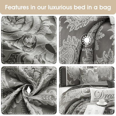 Ensemble de couette traditionnelle damassée Nanshing Tiana 7 pièces