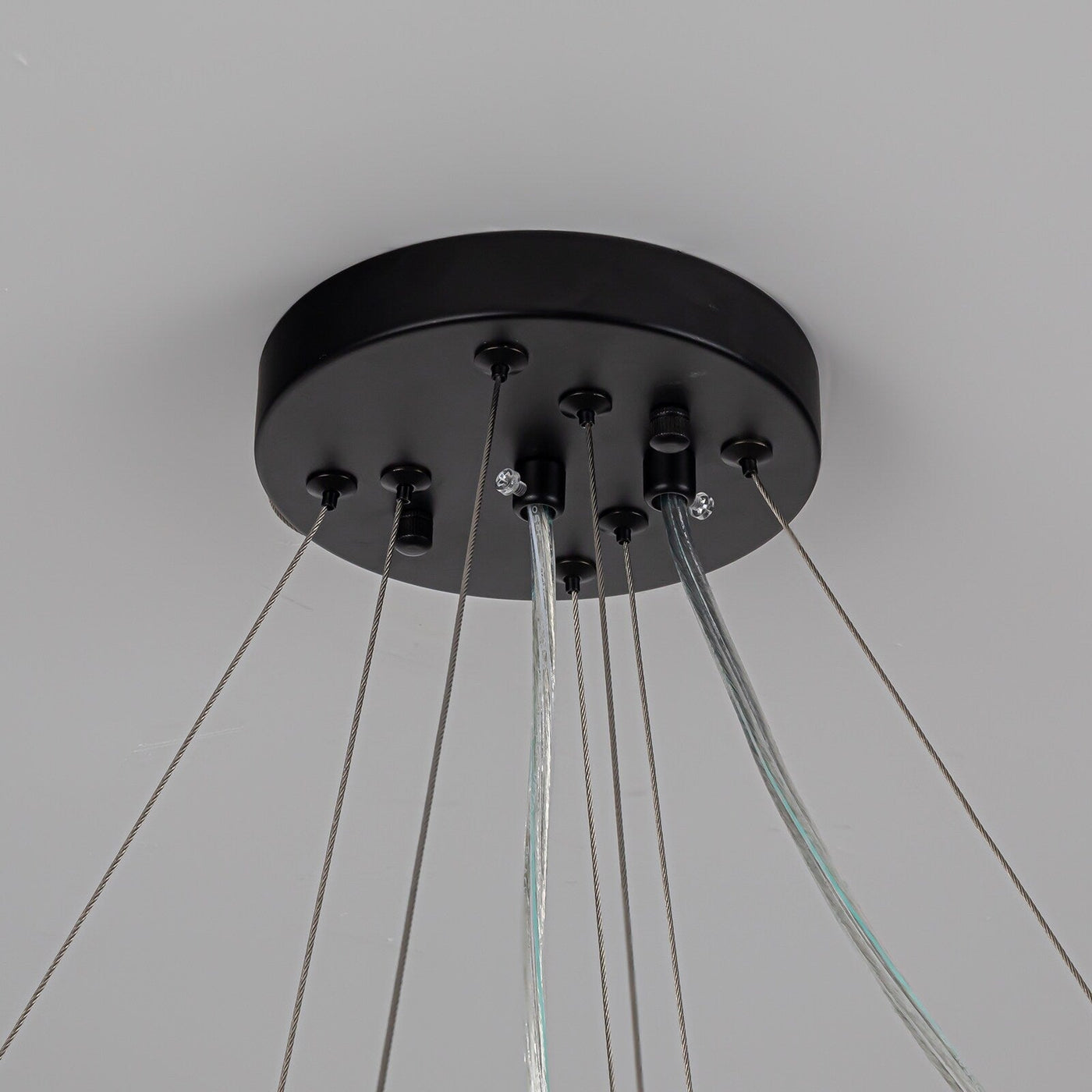 Lustre rond moderne en cristal OYIPRO 6/8/12 lumières en forme de tambour pour îlot de cuisine