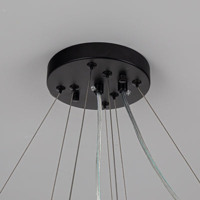 Lustre rond moderne en cristal OYIPRO 6/8/12 lumières en forme de tambour pour îlot de cuisine