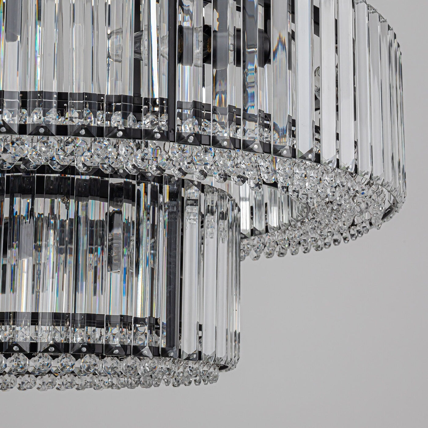 Lustre rond moderne en cristal OYIPRO 6/8/12 lumières en forme de tambour pour îlot de cuisine