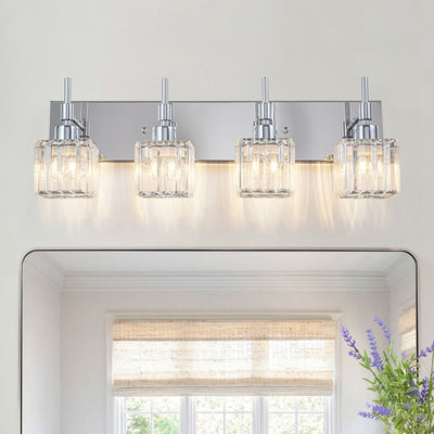 Luminaires de salle de bain en cristal à intensité variable Ora Modern sur miroir Glam Vanity Lights