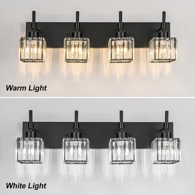 Luminaires de salle de bain en cristal à intensité variable Ora Modern sur miroir Glam Vanity Lights