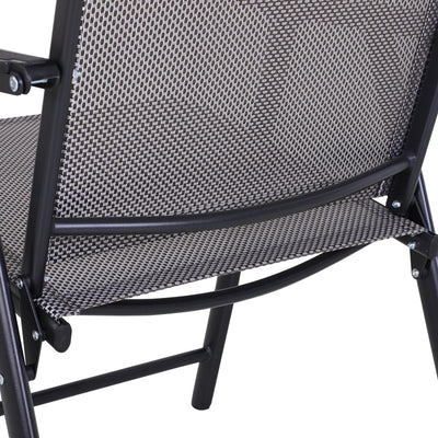 Ensemble de 4 chaises de patio pliantes Outsunny au design simple et chic, confortables pour la terrasse, le jardin, la cour et les voyages