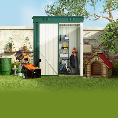 Abri de jardin en métal avec porte verrouillable pour rangement extérieur, meubles de jardin et outils