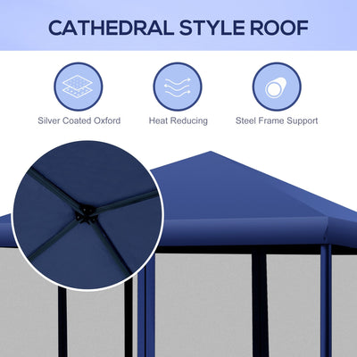 Auvent pop-up robuste Outsunny 10' x 10' avec filet latéral amovible en maille, conception facile à installer, événement de fête en plein air