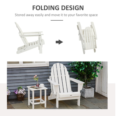 Chaise pliante Adirondack Outsunny, chaises de plage pliantes en plastique PEHD pour terrasse et jardin