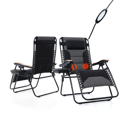 Fauteuil de salon surdimensionné XL rembourré à gravité zéro, accoudoirs larges, inclinable et réglable avec porte-gobelet - N/A