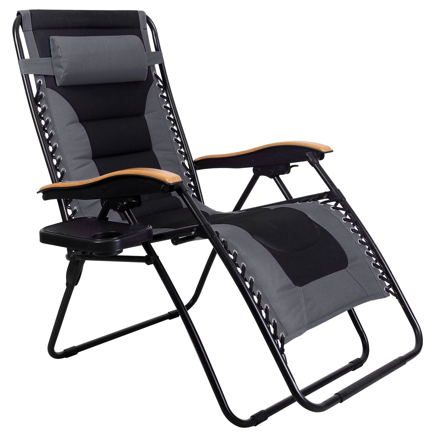 Fauteuil de salon surdimensionné XL rembourré à gravité zéro, accoudoirs larges, inclinable et réglable avec porte-gobelet - N/A